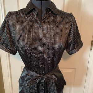 Willi Smith, Black & White Satin Blouse, Size M